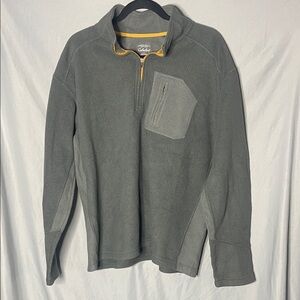 Cabela's Gray Zip-Up Sweater with Yellow Accents